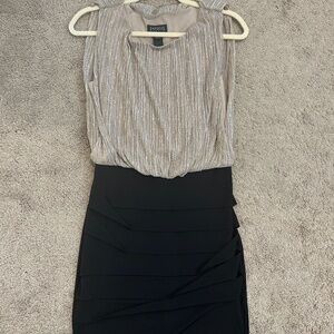 Enfocus Studio Gold and Black Fitted Dress Size 8